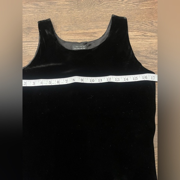 Vtg 90s The Limited Black Sleeveless Velvet Silk Stretchy Midi Dress SZ M Goth - Picture 3 of 6